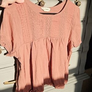 Lucky Brand Terracotta Textured Blouse